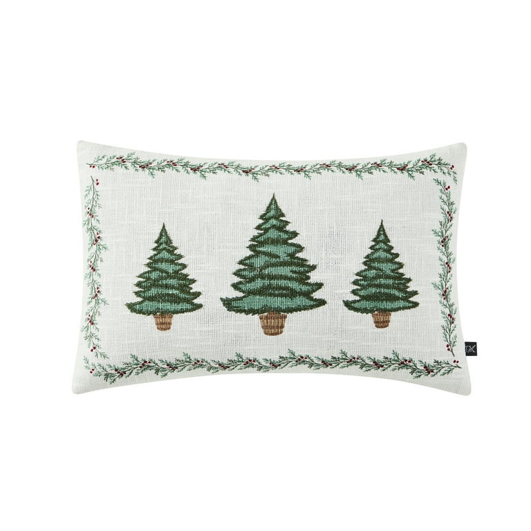 My Texas House 14" x 22" Ivory Trees Cotton Holiday Decorative Pillow | Walmart (US)