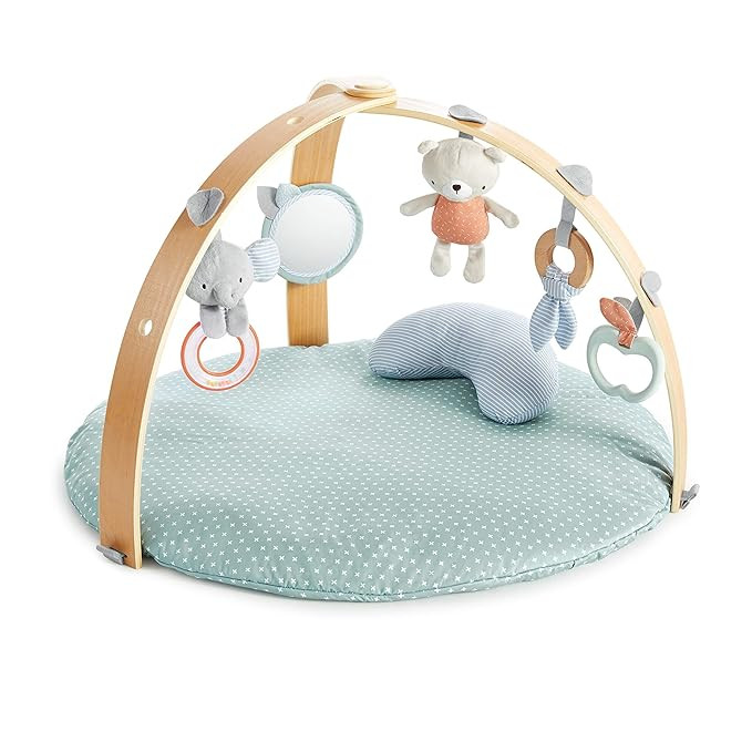 Ingenuity Cozy Spot Reversible Duvet Activity Gym & Play Mat with Wooden Toy bar - Loamy, Newborn... | Amazon (US)