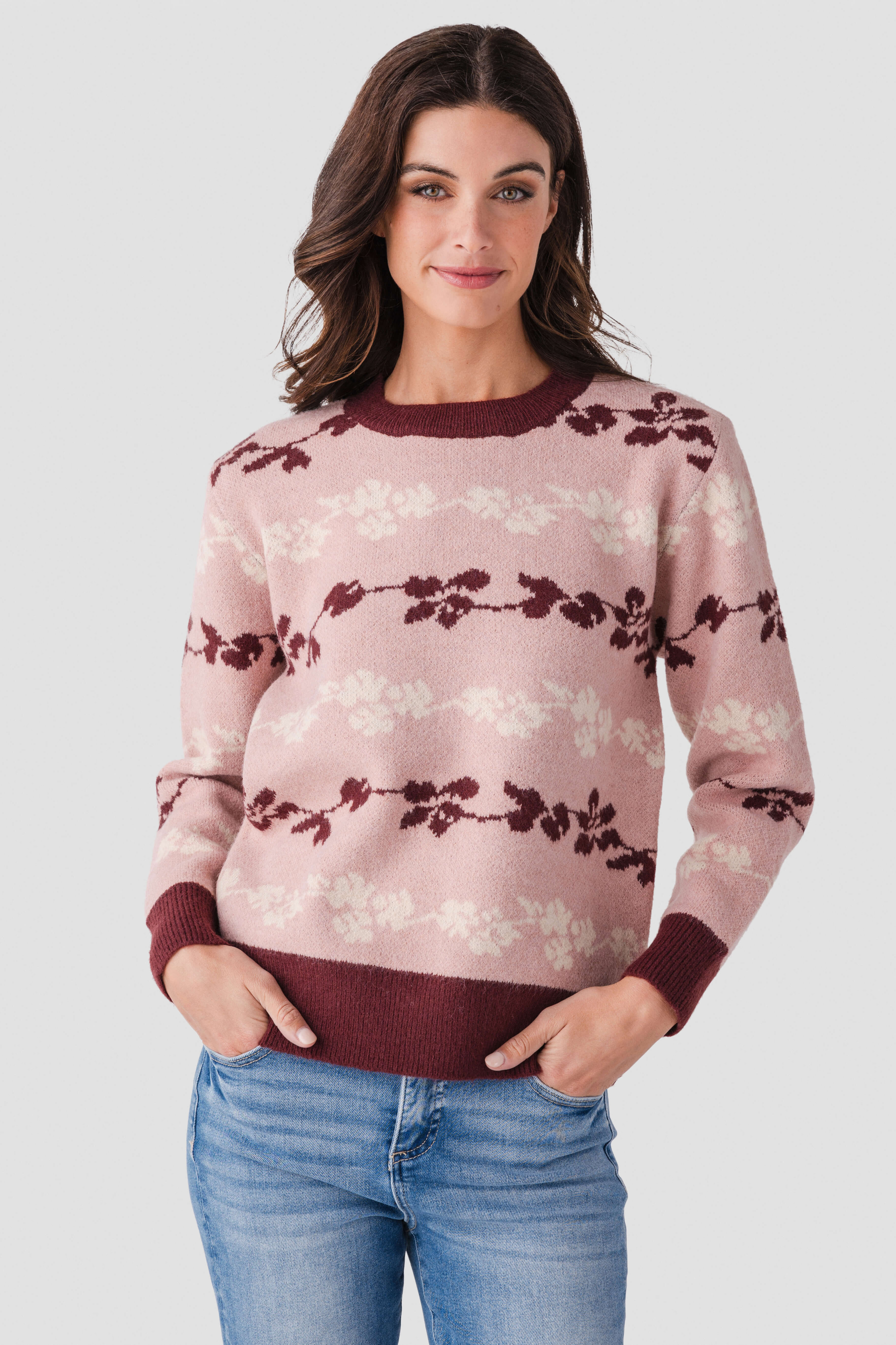 Listicle Floral Jacquard Knit Pullover | Social Threads