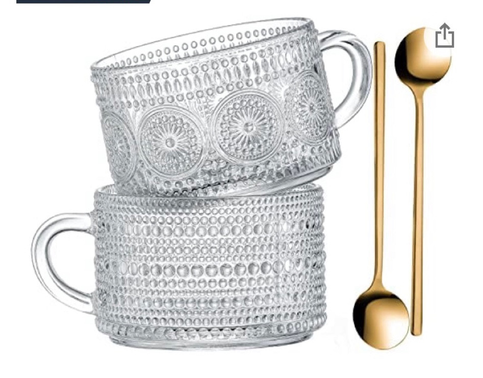 Upgrading our coffee and tea mugs. Love these crystal coffee cups! Kitchen upgrades. Elevate your home. Kitchen accessories. Vintage glass coffee mugs  

#LTKhome #LTKfindsunder50