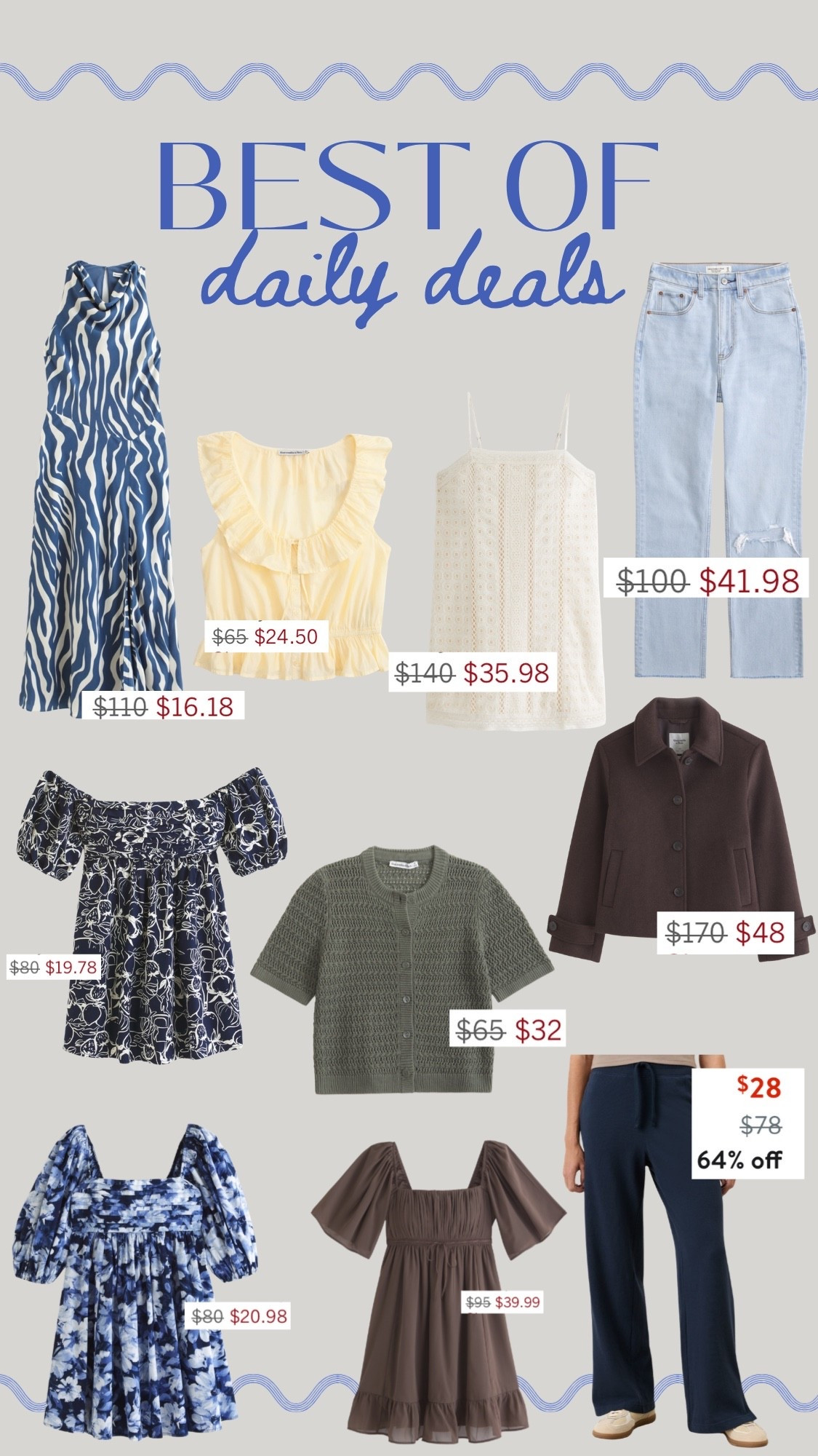 Daily deals that have saving of almost $100!!!!!

#LTKSaleAlert #LTKxAbercrombie #LTKootd