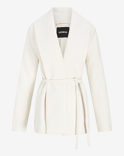 Belted Wrap Front Coat | Express