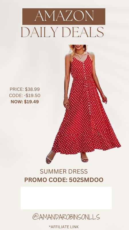 Amazon Daily Deals
Spaghetti strap maxi summer dress 

#LTKFindsUnder50 #LTKSaleAlert