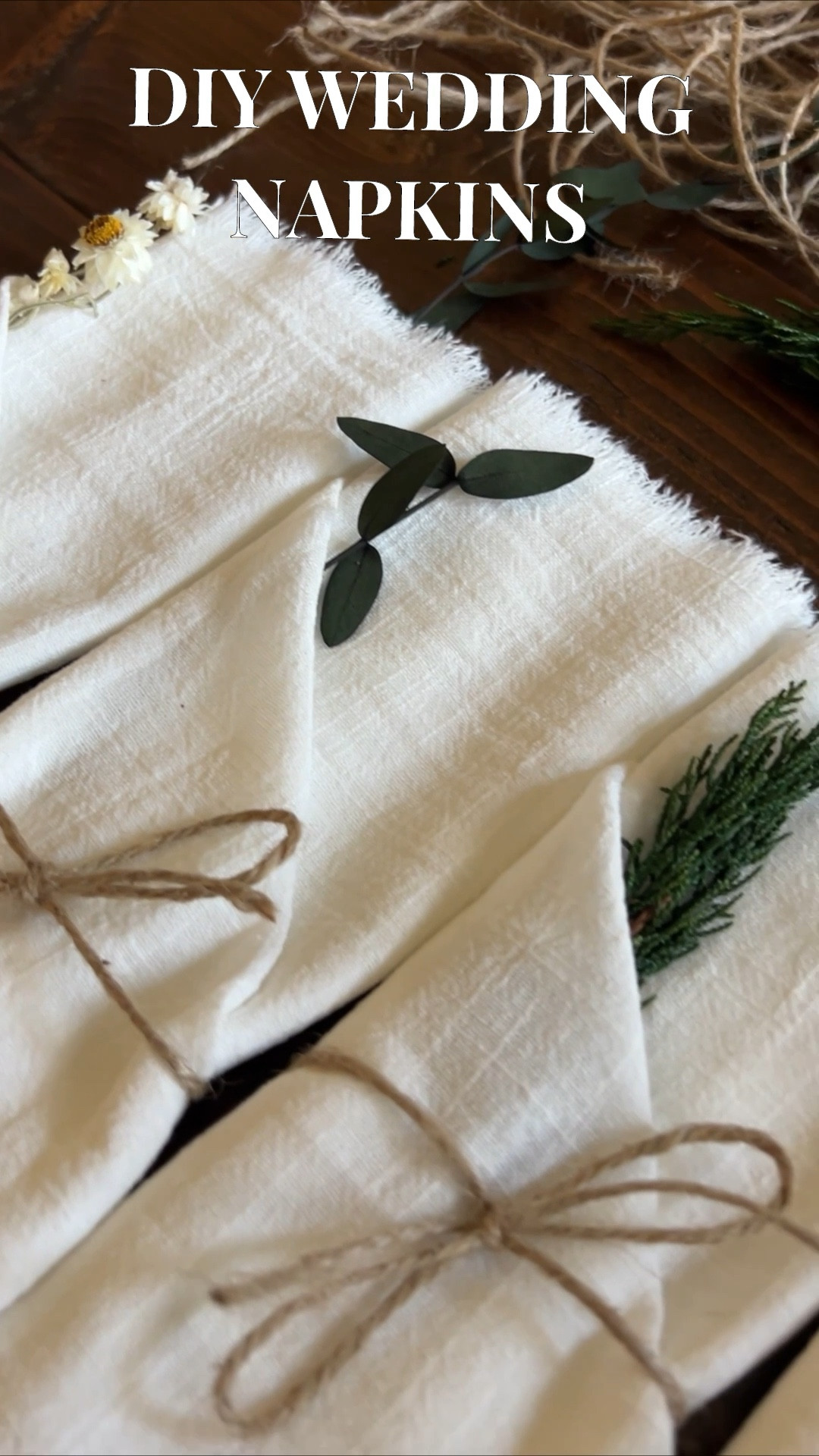 We made our own napkin settings for our wedding with these beautiful rustic napkins, twine, and leftover dried flowers. We love how they turned out. 

#LTKWedding #LTKHome #LTKParties