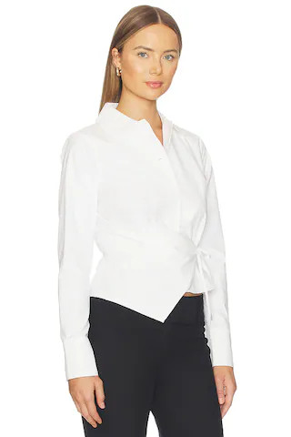 Xandra Wrap Top in White | Revolve Clothing (Global)