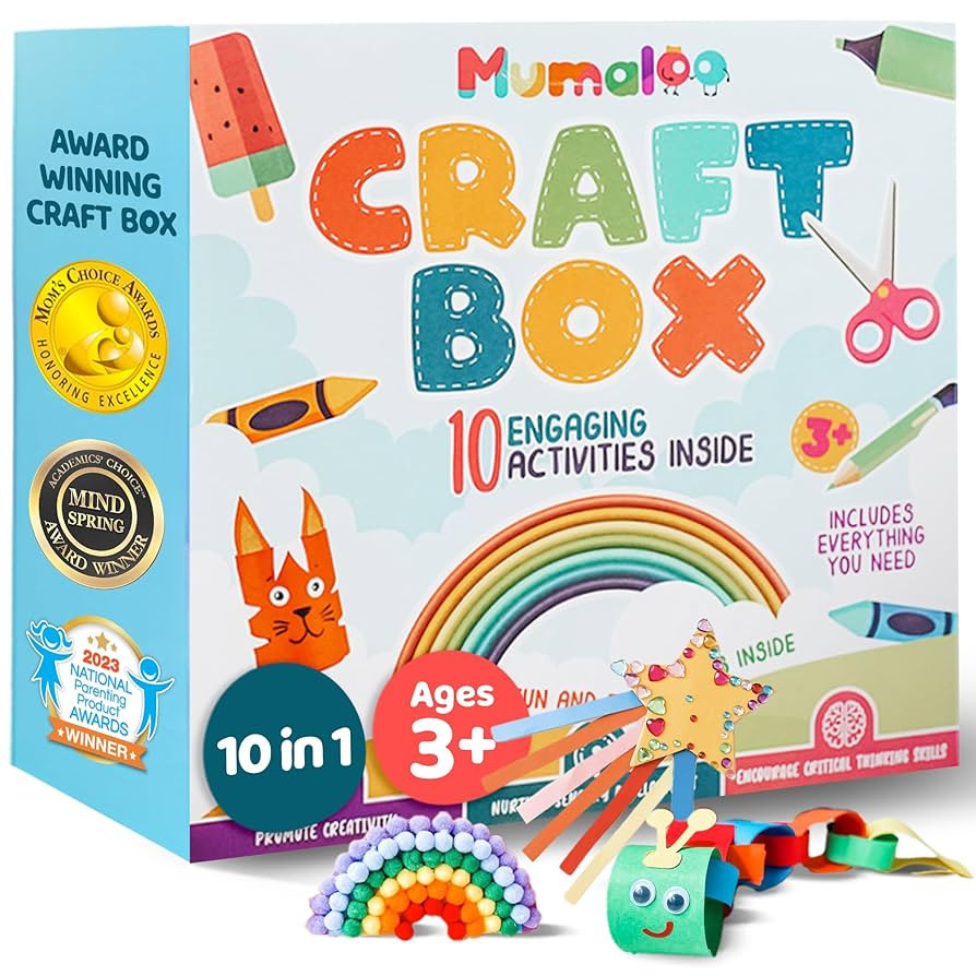 Craft Box for Kids - 10 Creative Arts and Crafts for Kids Ages 4-8, Fun, No Mess Educational Pres... | Amazon (US)