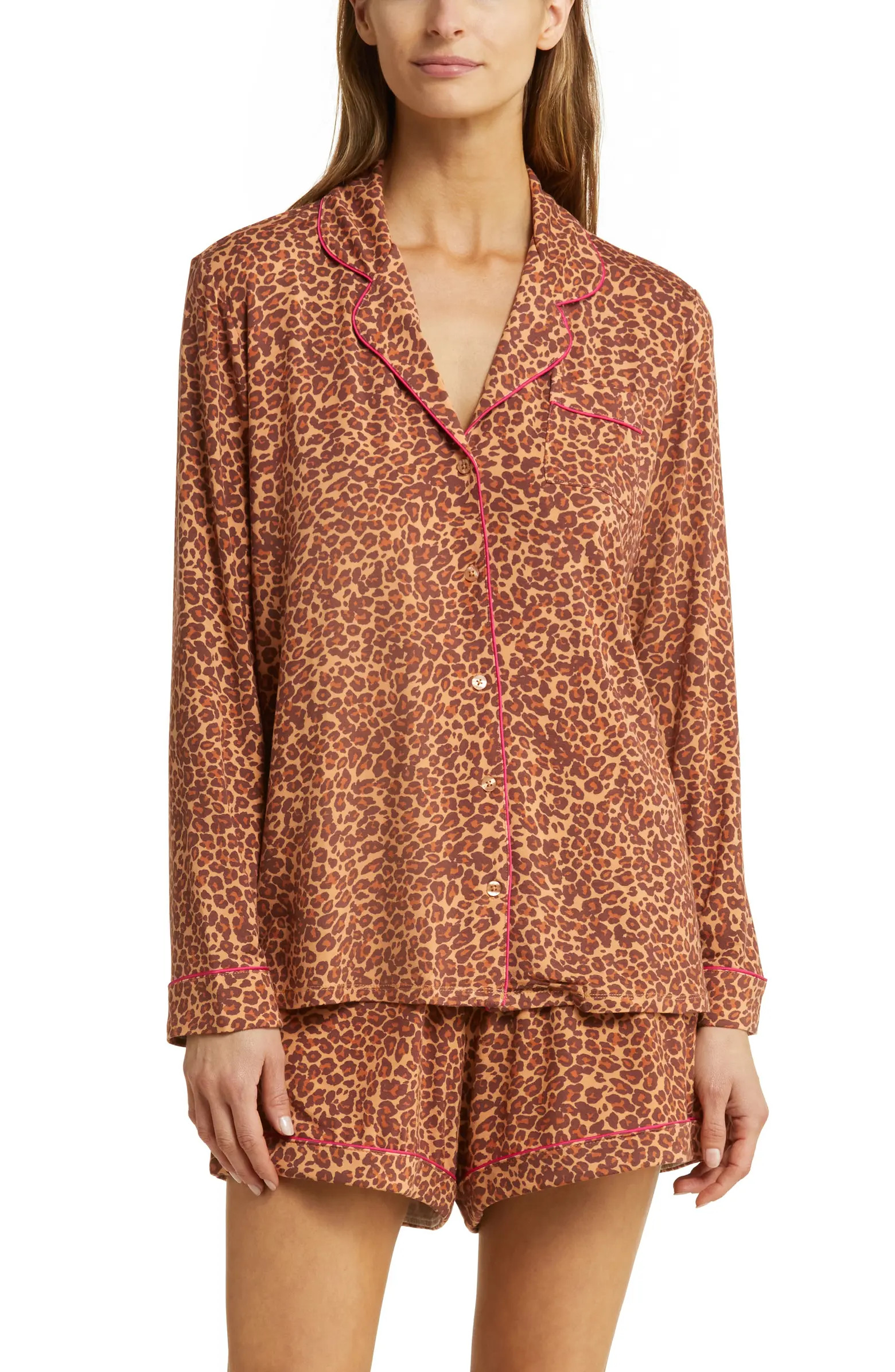 Moonlight Eco Long Sleeve Stretch Modal Short Pajamas | Nordstrom