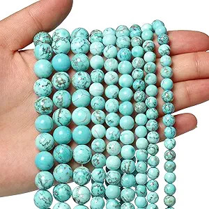 60pcs 6mm Natural Stone Beads Turquoise Beads Energy Crystal Healing Power Gemstone for Jewelry M... | Amazon (US)