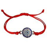 Handmade Evil Eye Red String Bracelet Kabbalah Gold tone Beads Good Luck Charm Protection Bracelets  | Amazon (US)