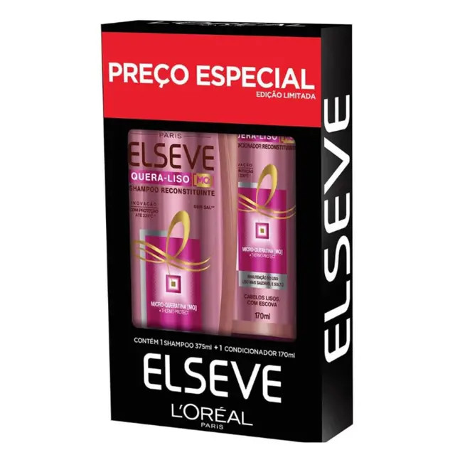 Kit Elseve Quera Liso Shampoo + Condicionador: Veja as ofertas | Droga Raia | DrogaRaia (BR)