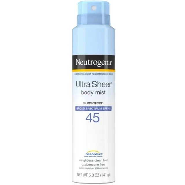 Neutrogena Ultra Sheer Body Mist Full Reach Sunscreen Spray SPF 45 5 oz (Pack of 3) | Walmart (US)