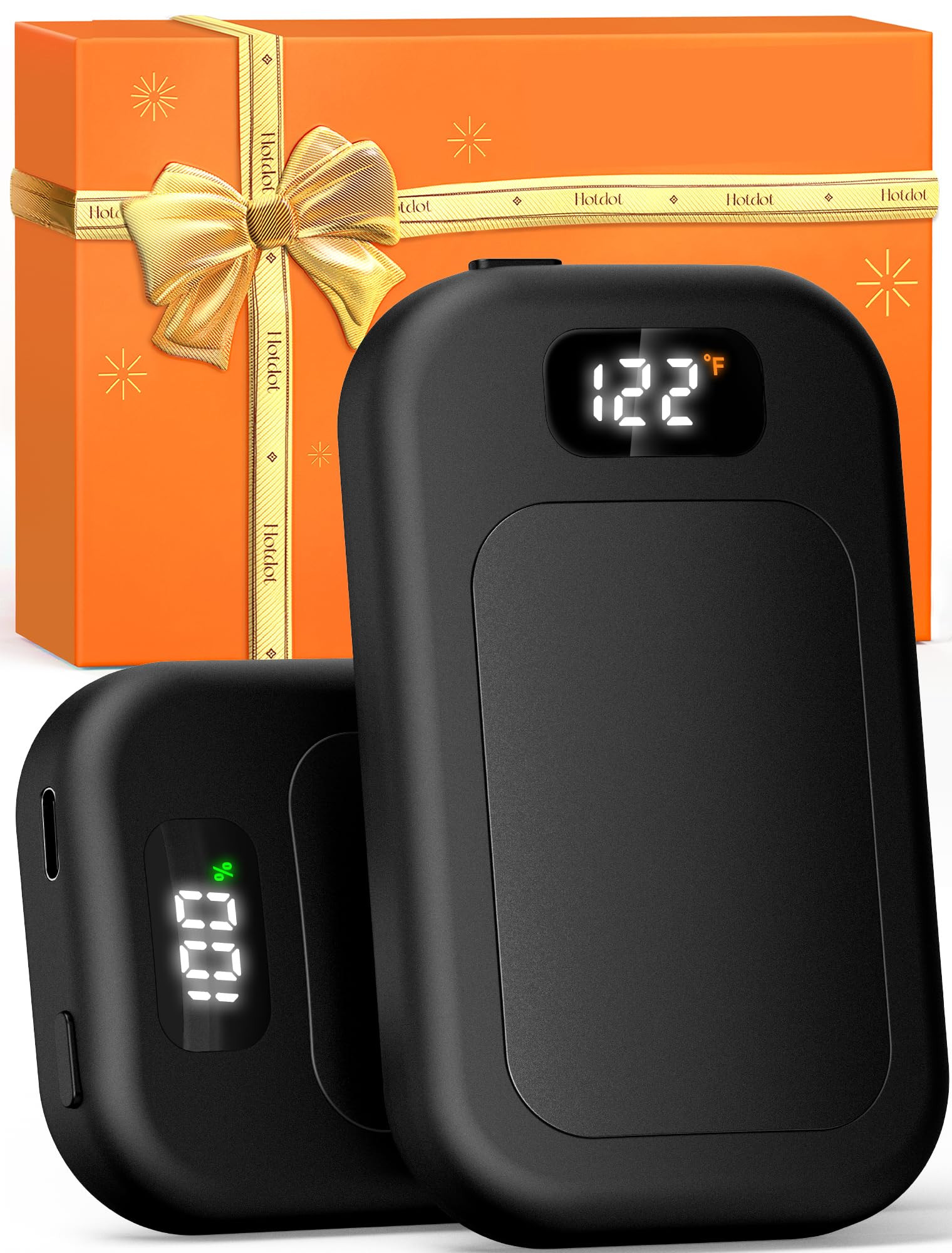 Hotdot Hand Warmers Rechargeable 2 Pack, 3 Heat Levels (104–121°F), Real-Time Temp & Battery D... | Amazon (US)