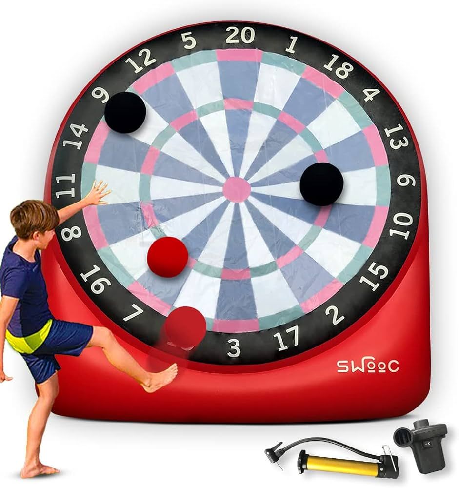 SWOOC Games - Giant Kick Darts (Over 6ft Tall) with Over 15 Games Included - Giant Inflatable Out... | Amazon (US)