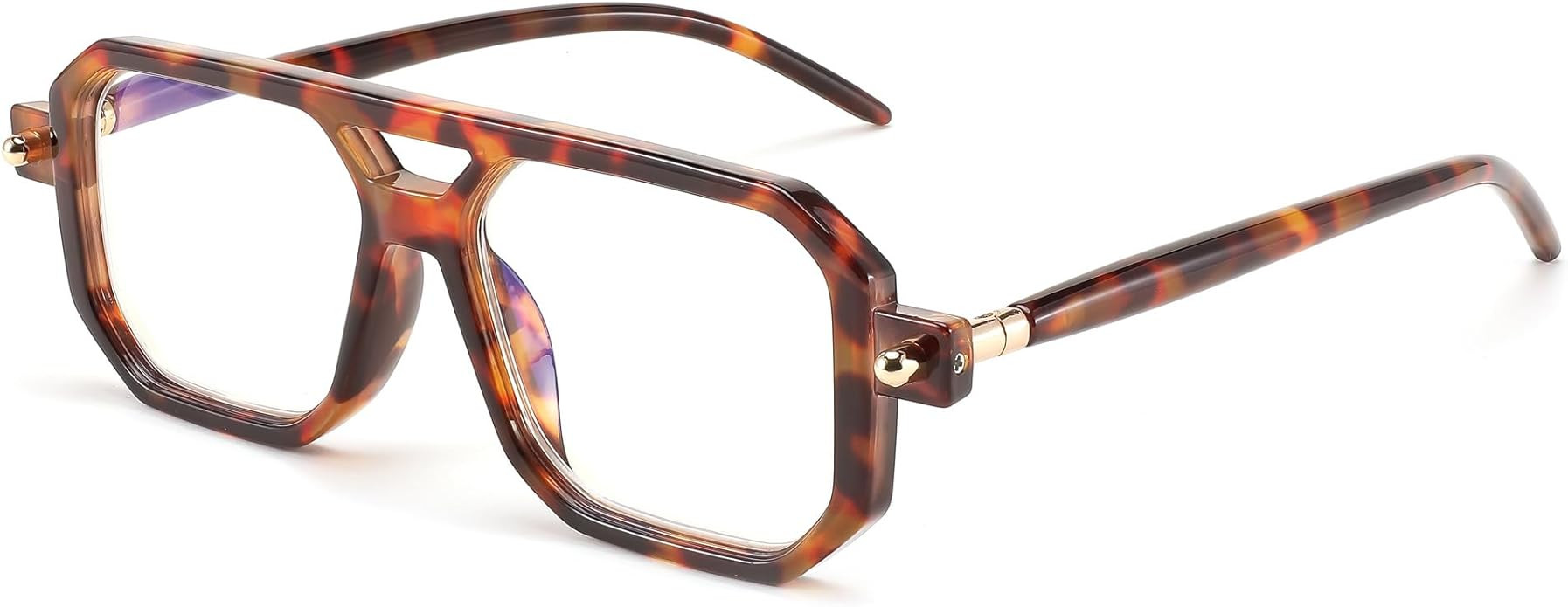 FEISEDY Reading Glasses Vintage Square Blue Light Blocking Glasses Women Men 70s Flat Aviator Gla... | Amazon (US)