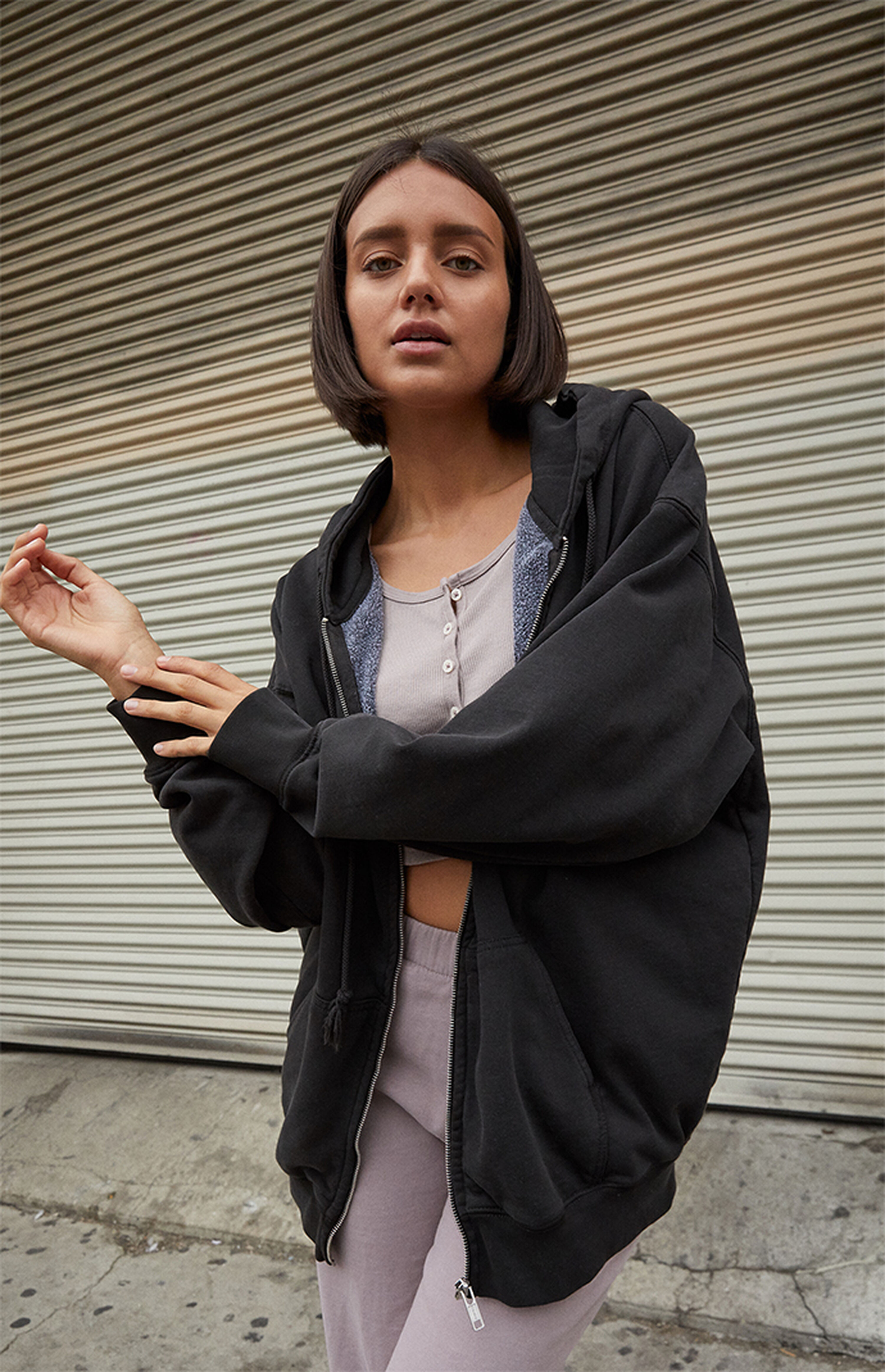 John Galt Black Full Zip Hoodie | PacSun | PacSun