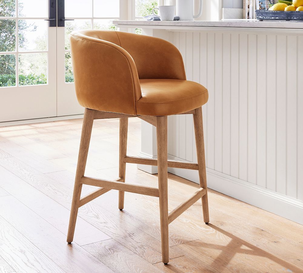 Courcheval Leather Stool | Pottery Barn (US)
