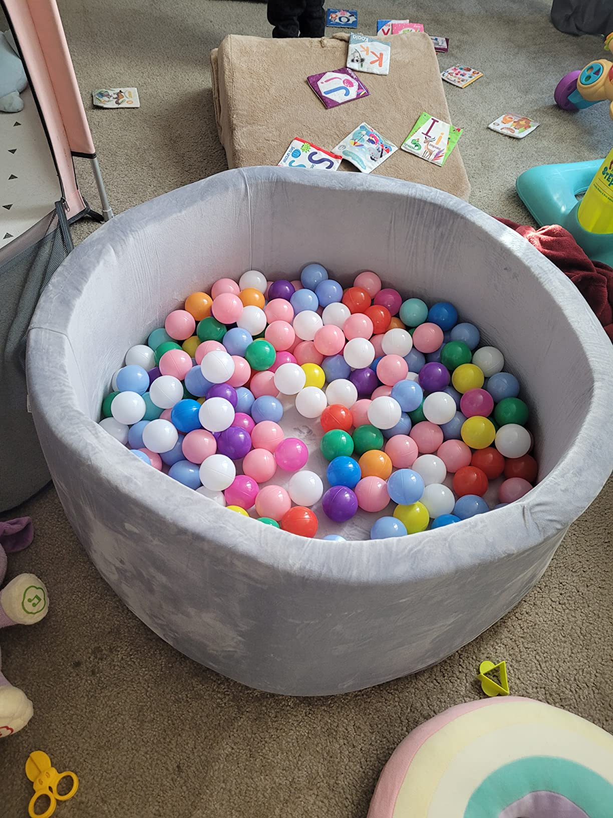 Wonder Space Deluxe Kids Round Ball Pit, Premium Handmade Kiddie Balls Pool, Soft Indoor Outdoor ... | Amazon (US)