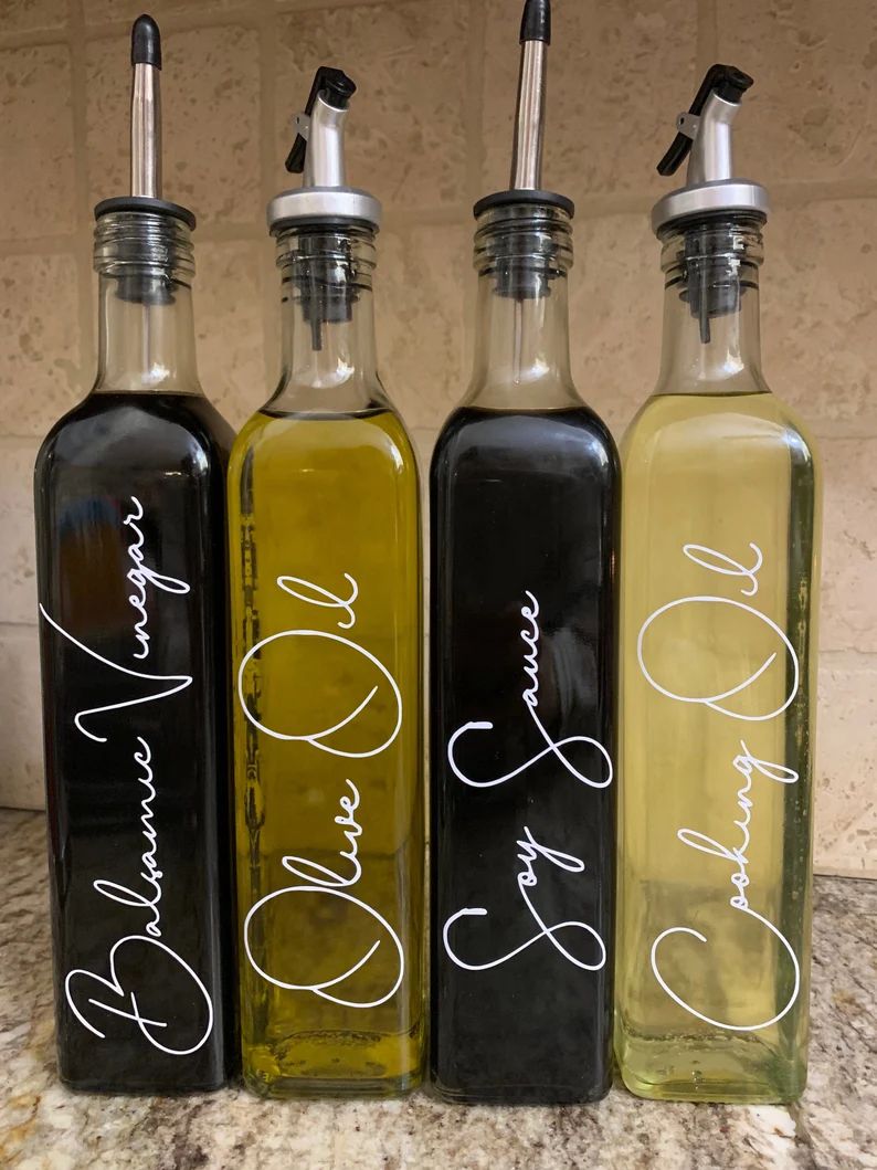 OIL & VINEGAR BOTTLES  Custom Label Olive Oil and Vinegar | Etsy | Etsy (US)