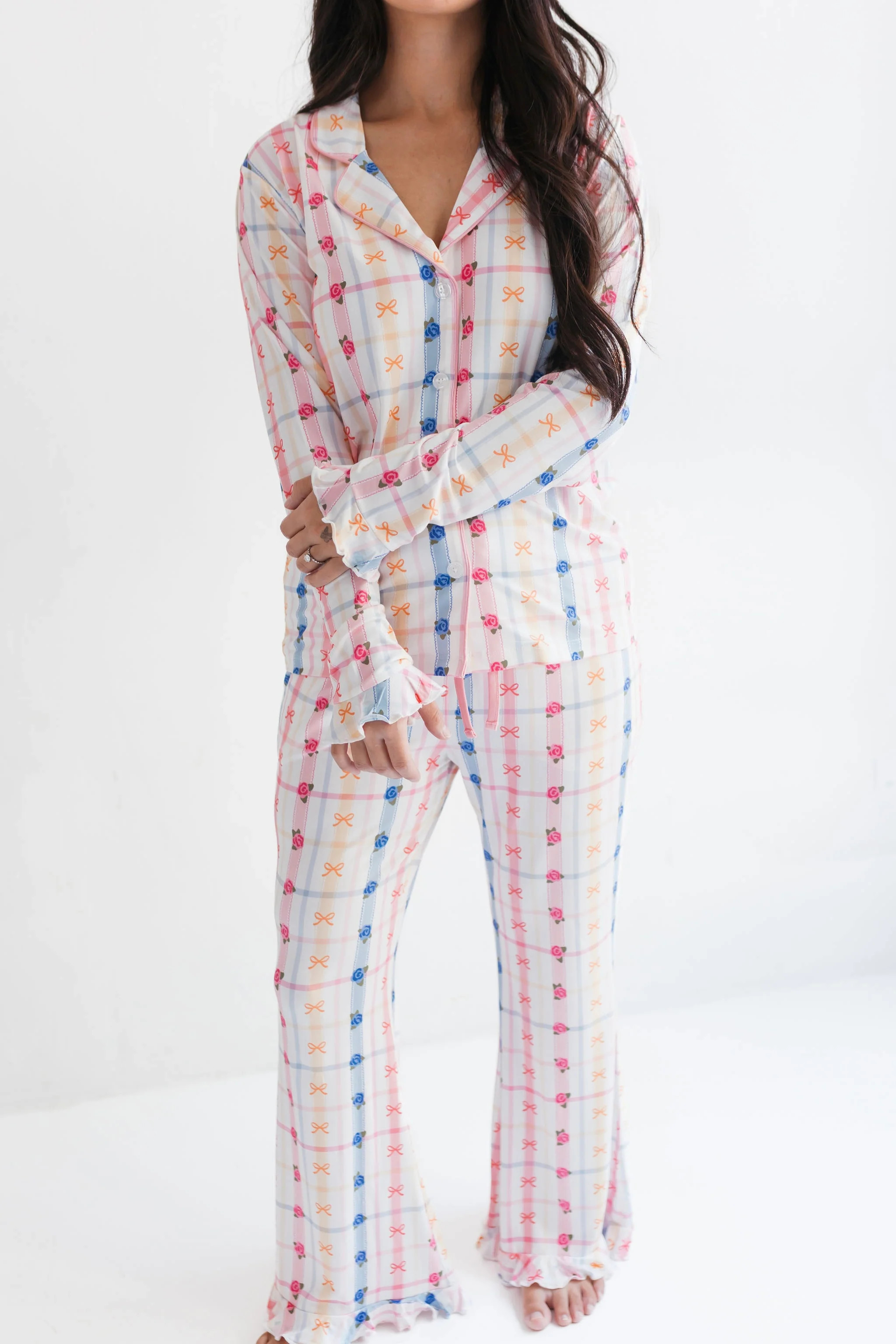 Floral Bow and Plaid Women's Set | In My Jammers