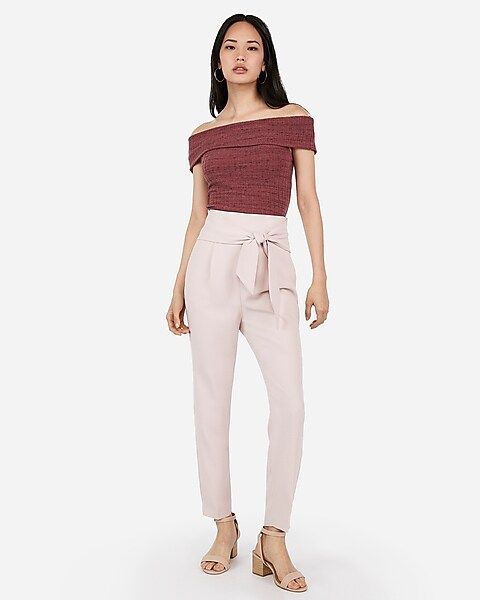 super high waisted tie front ankle pant | Express