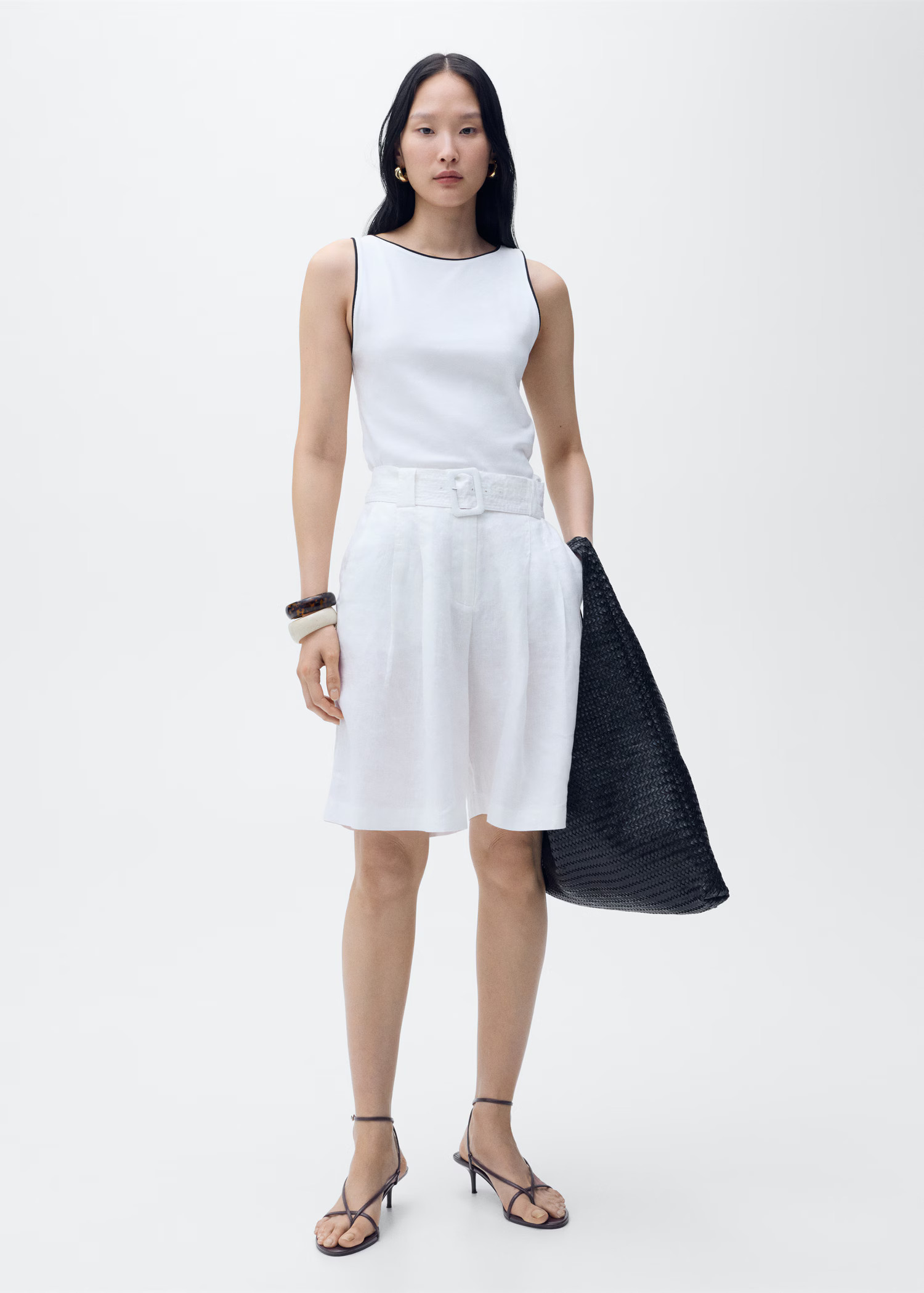 Cotton top with contrasting trim - Women | MANGO USA | Mango (US/MX/AU)