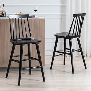 Duhome Wood Bar Stools Set of 2, Farmhouse Counter Stools 24’’ Barstool with Spindle Back Cou... | Amazon (US)