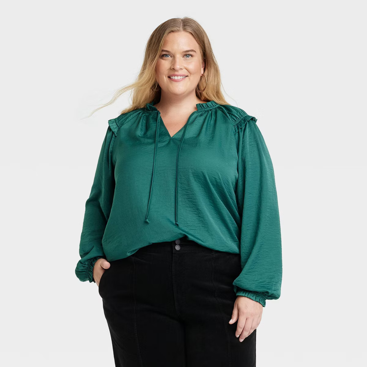 Women's Long Sleeve Satin Top - Knox Rose™ | Target