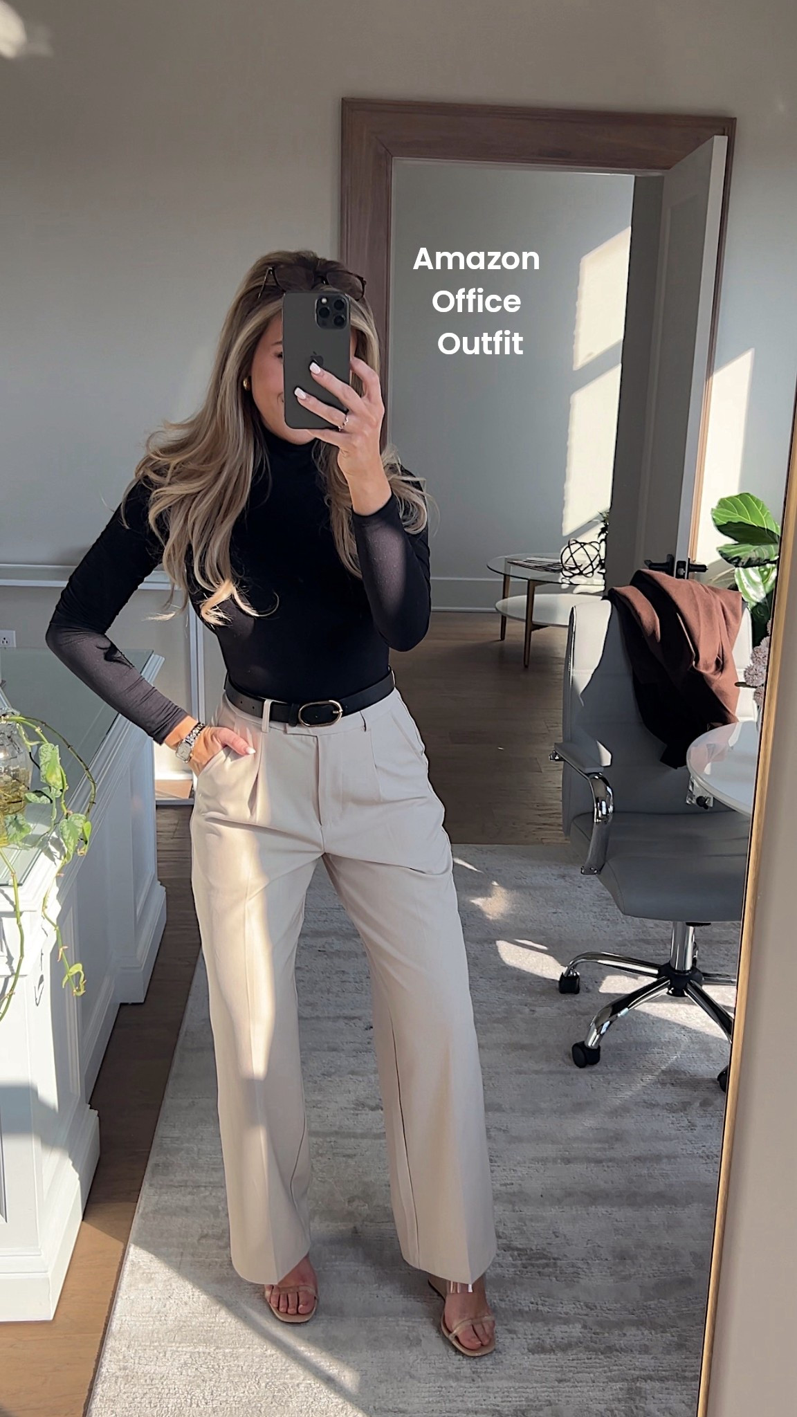 Affordable winter office outfit from Amazon! These trousers are wide leg- wearing XS in top and bottom! I’m als wearing about a 2-1/2 inch heel!

#LTKFindsUnder50 #LTKWorkwear