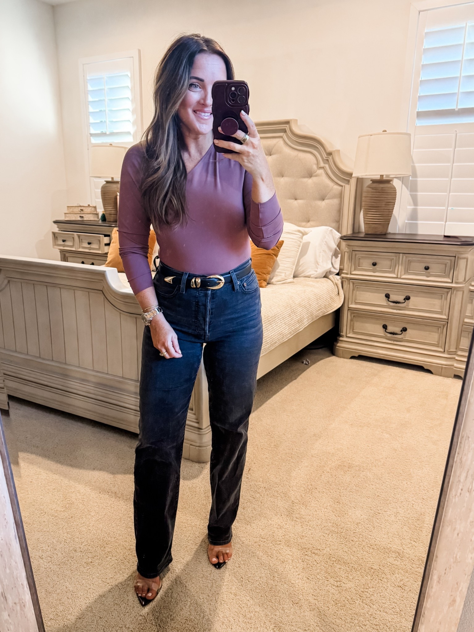 Bodysuit - M, Denim - 29 (size up one size) 
—
Levi’s denim | Classic denim | Straight leg denim | Black denim | Washed black denim | Abercrombie body suit | Asymmetrical top | Winter outfit | Fall outfit  

#LTKSeasonal #LTKFindsUnder50 #LTKWorkwear