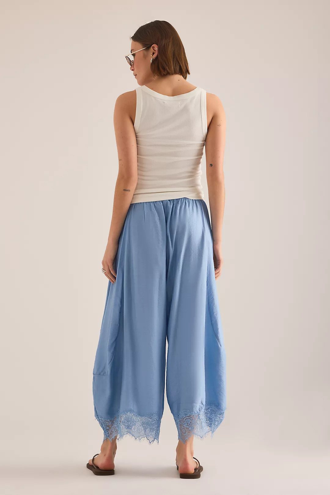 By Anthropologie Cropped Lace-Hem Pants | Anthropologie (US)