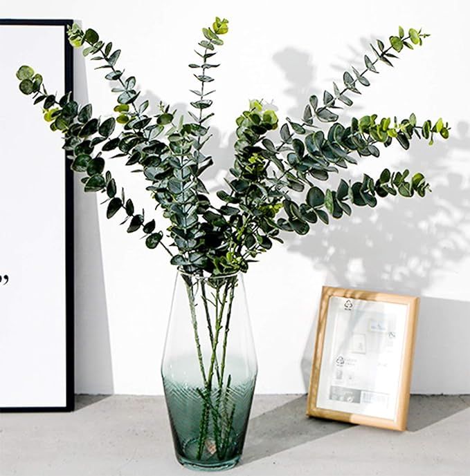 Yesier 3 Pcs Artificial Silver Dollar Silk Eucalyptus Leaf Spray Fake Greenery for Garden Wedding... | Amazon (US)