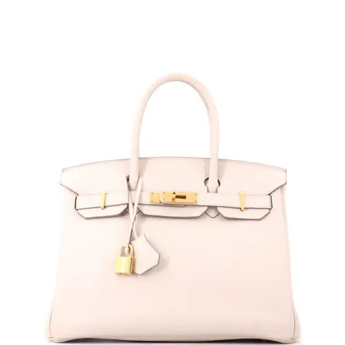 Pre-Owned Hermes Birkin Handbag Light Clemence with Gold Hardware 30 in White at Nordstrom, Size Small | Nordstrom