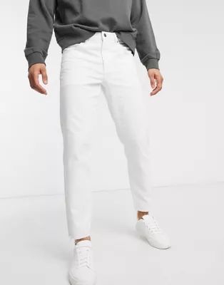 ASOS DESIGN classic rigid jeans in in white with raw hem | ASOS US
