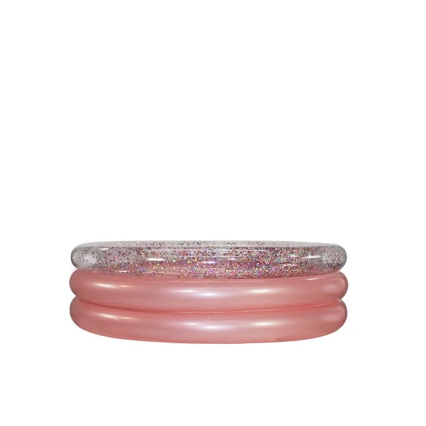 PoolCandy Inflatable Rose Gold Glitter 3 Ring Pool | Walmart (US)