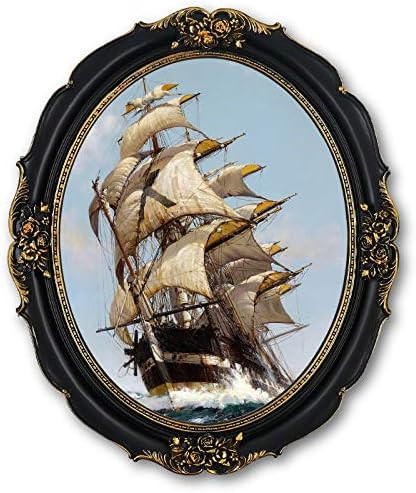 SIMON'S SHOP Oval Picture Frame 11x14 Antique Photo Frames 14 x 11 in Black with Gold Trim, Vintage  | Amazon (US)