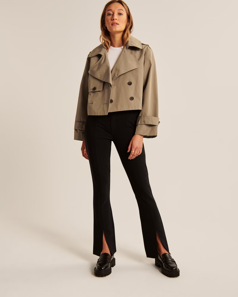 Cropped Trench Coat Beige Jacket Beige Coat Spring Coat Spring Outfits Pastel | Abercrombie & Fitch (US)