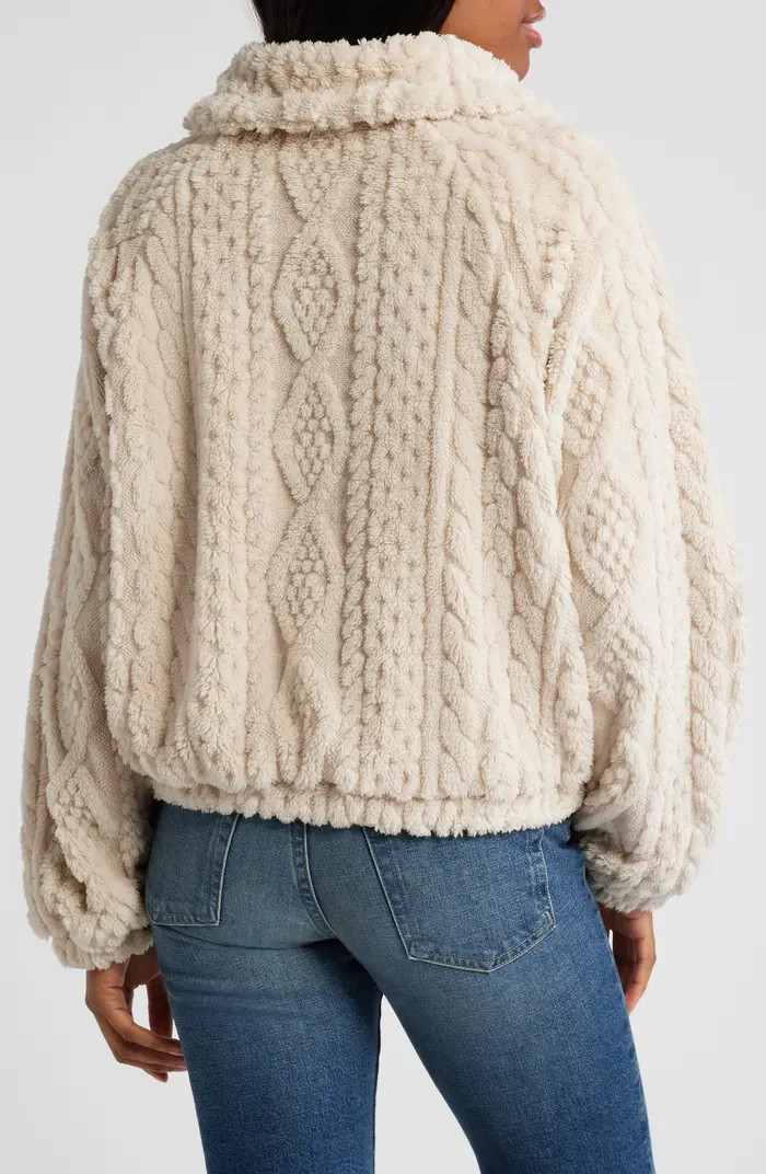 Cable Stitch Fleece Jacket | Nordstrom