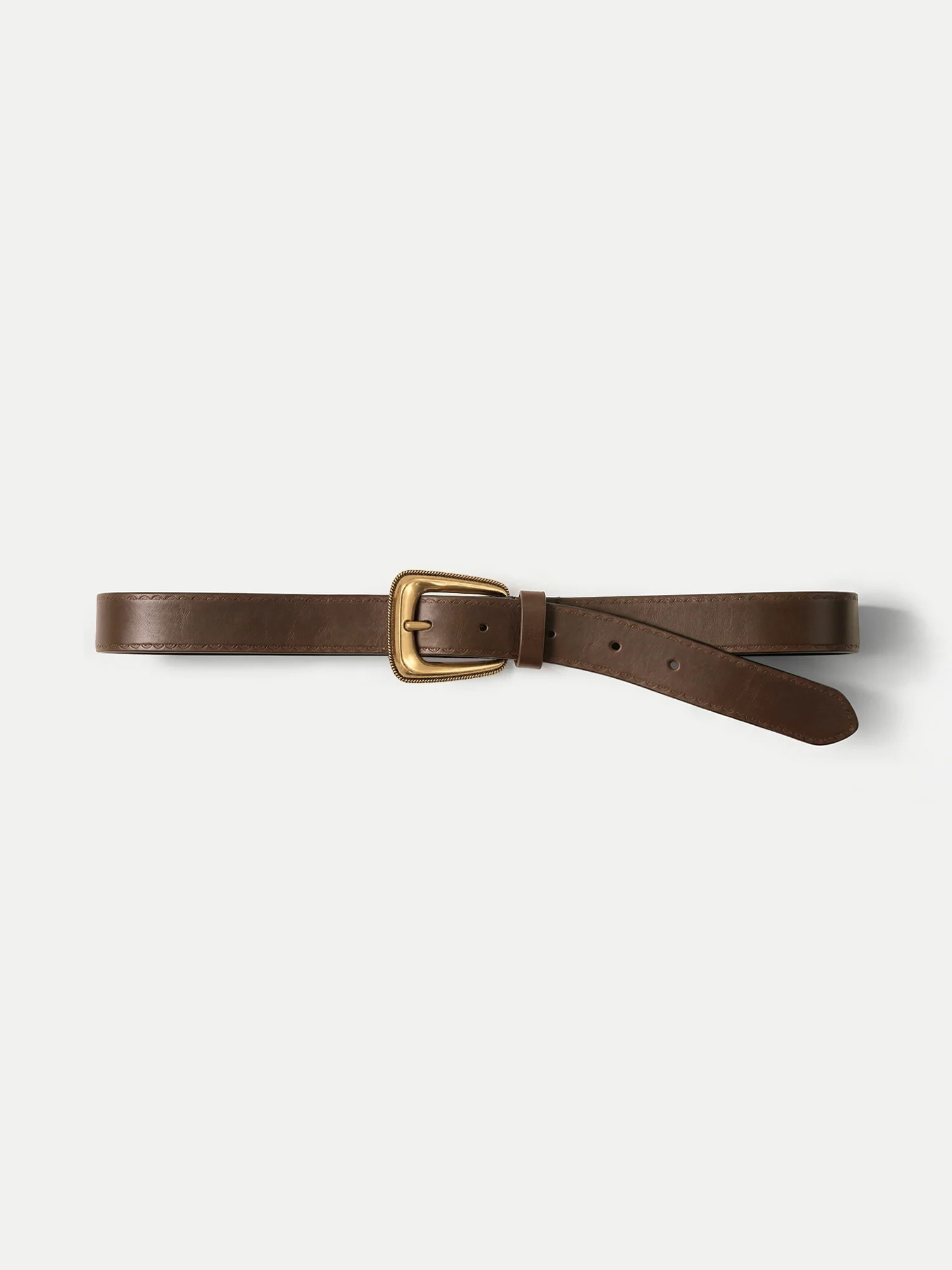 The Trailblazer Arch Belt in Brown Leather Whiskey | Veronica Beard | Veronica Beard
