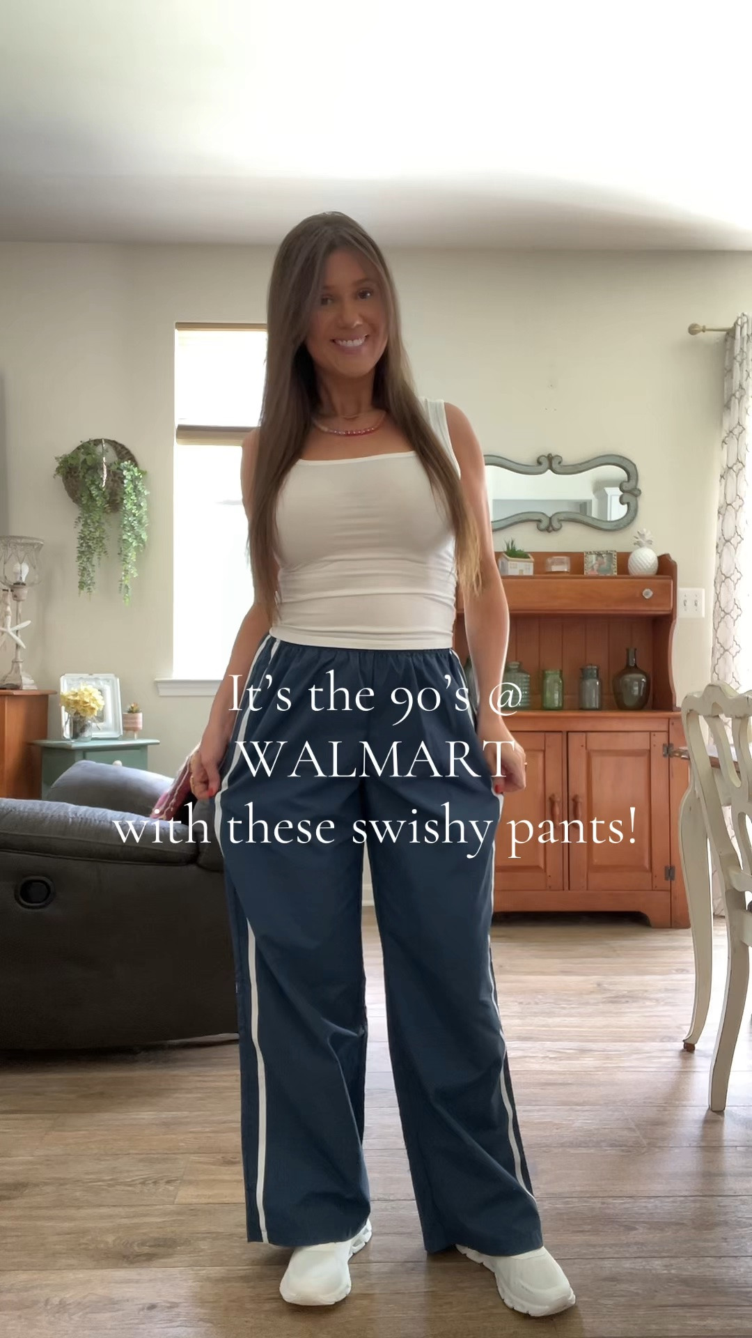 These 90s inspired swishy pants 👌🏼 OnCloud dupe shoes! Walmart finds! 

Tank Top: small
Track Pants: small

#LTKootd #LTKgrwm #LTKActive