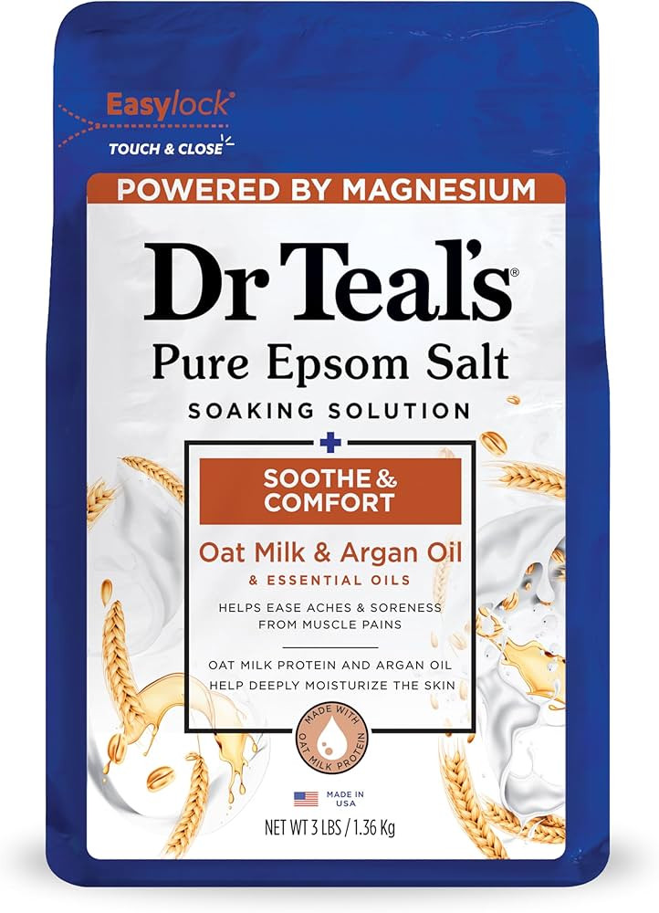 Dr Teal's Epsom Salt Magnesium Soak, Soothe & Comfort with Oat Milk & Argan Oil, 3 lbs | Amazon (US)