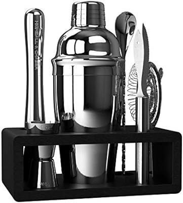 Highball & Chaser Elite Bartender Kit with Stylish Bamboo Stand - Stainless Steel Cocktail Shaker... | Amazon (US)