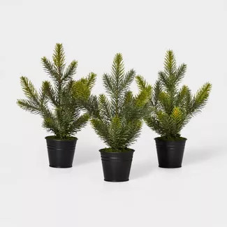 3pk Greenery Tree in Black Bucket Green - Wondershop™ | Target