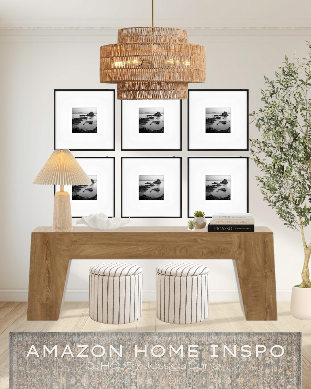 Elevate your entryway with these classic, neutral Amazon finds, featuring a timeless black and white gallery wall paired with a warm wood console and textured accents. Most of these foundational styling pieces are currently on sale. #AmazonHome #EntrywayInspo #NeutralHome #AmazonFinds

#LTKSaleAlert #LTKHome