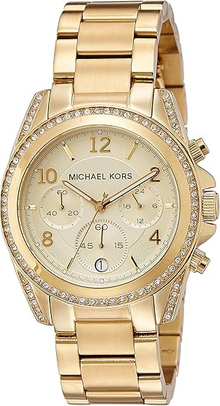 Golden Runway Watch with Glitz MK5166 | Amazon (US)