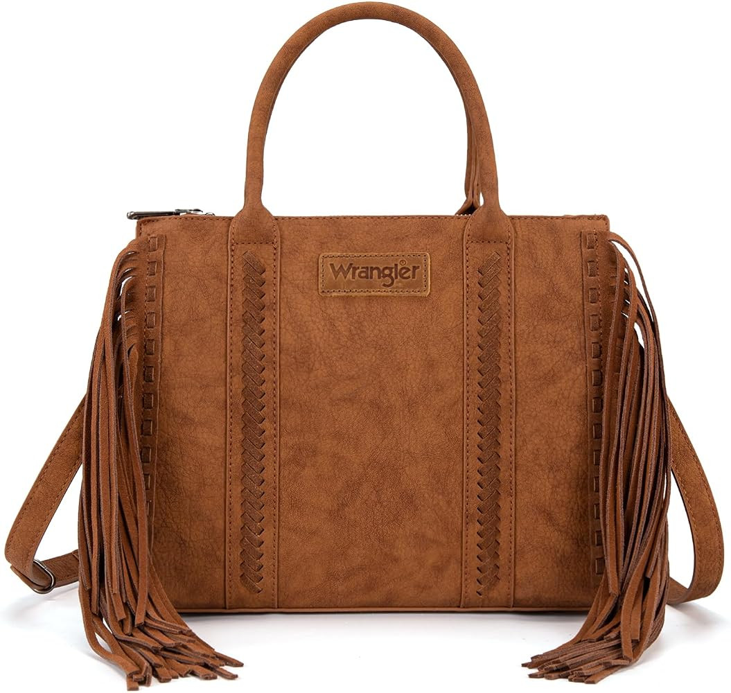 Montana West Wrangler Fringe Tote Bag for Women Western Shoulder Purse with Functional Pockets fo... | Amazon (US)
