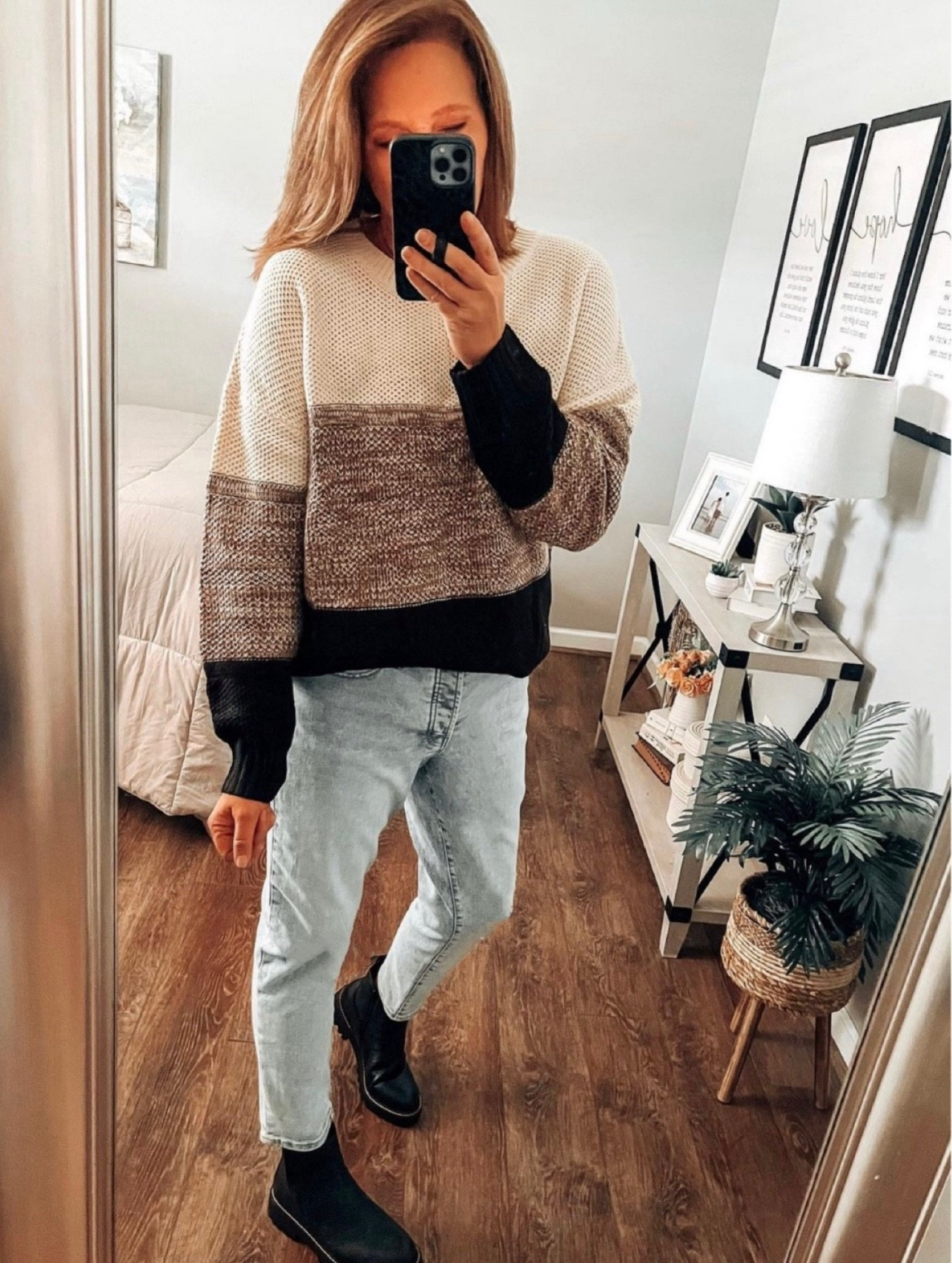 Loving this sweater for cooler days, and it’s perfect to dress up a pair of jeans or wear with slacks for work. Fits tts, more colors available. Jeans from OLD Navy, similar black Chelsea combat boots from Old Navy 

Fall outfits, fall fashion, amazon fashion,, amazon sweaters, amazon finds, jeans, Chelsea boots, everyday outfit, fashion over 40


#LTKStyleTip #LTKFindsUnder50 #LTKSaleAlert