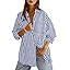 Cicy Bell Womens Oversized Striped Button Down Shirts Boyfriend Long Sleeve Collared Work Blouses | Amazon (US)