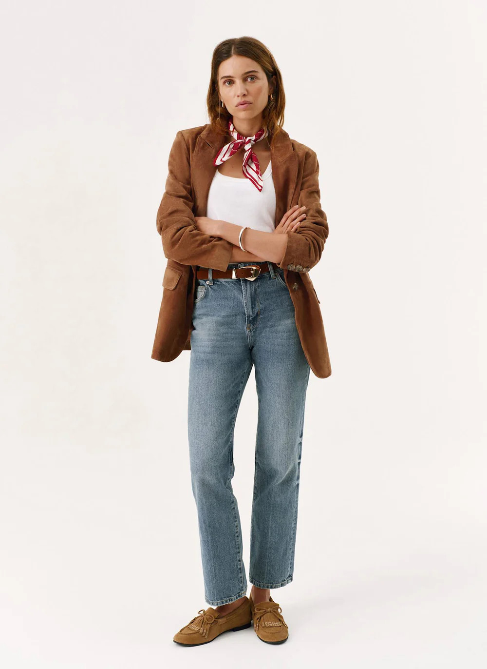 Tan Suede Blazer | Mint Velvet