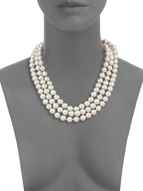 Three Strand Faux-Pearl Necklace | Saks Fifth Avenue