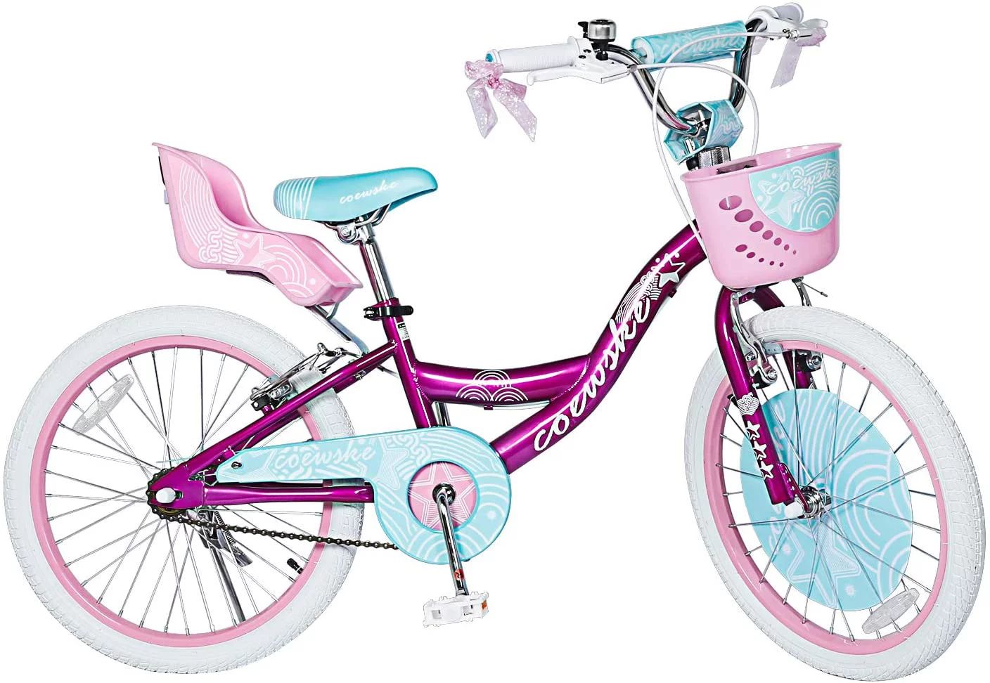 Coewske Kids Bike 18 Inch Wheel Boys Girls Bicycle with Hand Brake and Kickstand Red | Walmart (US)